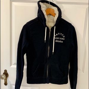 Abercrombie Sherpa lined full zip hoodie